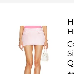 Helsa Pale Pink Satin Mini Skirt